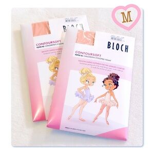 NEW Bloch Dance Girls Contour Soft Footed Tights Ballet Pink Size Medium